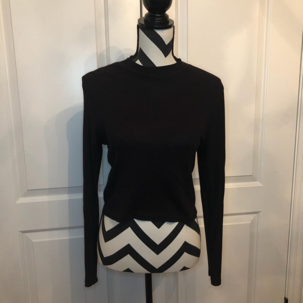 Long sleeve mock turtle neck shirt